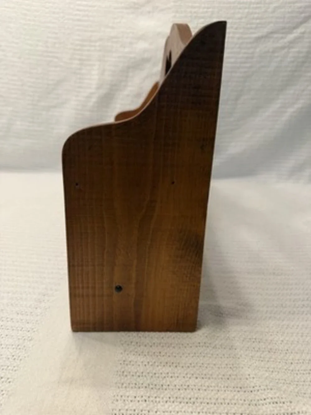 Vtg Solid Wood Wall Shelf Quilt Rack Hanging Bar  37.5” Heart Cutout Cottagecore